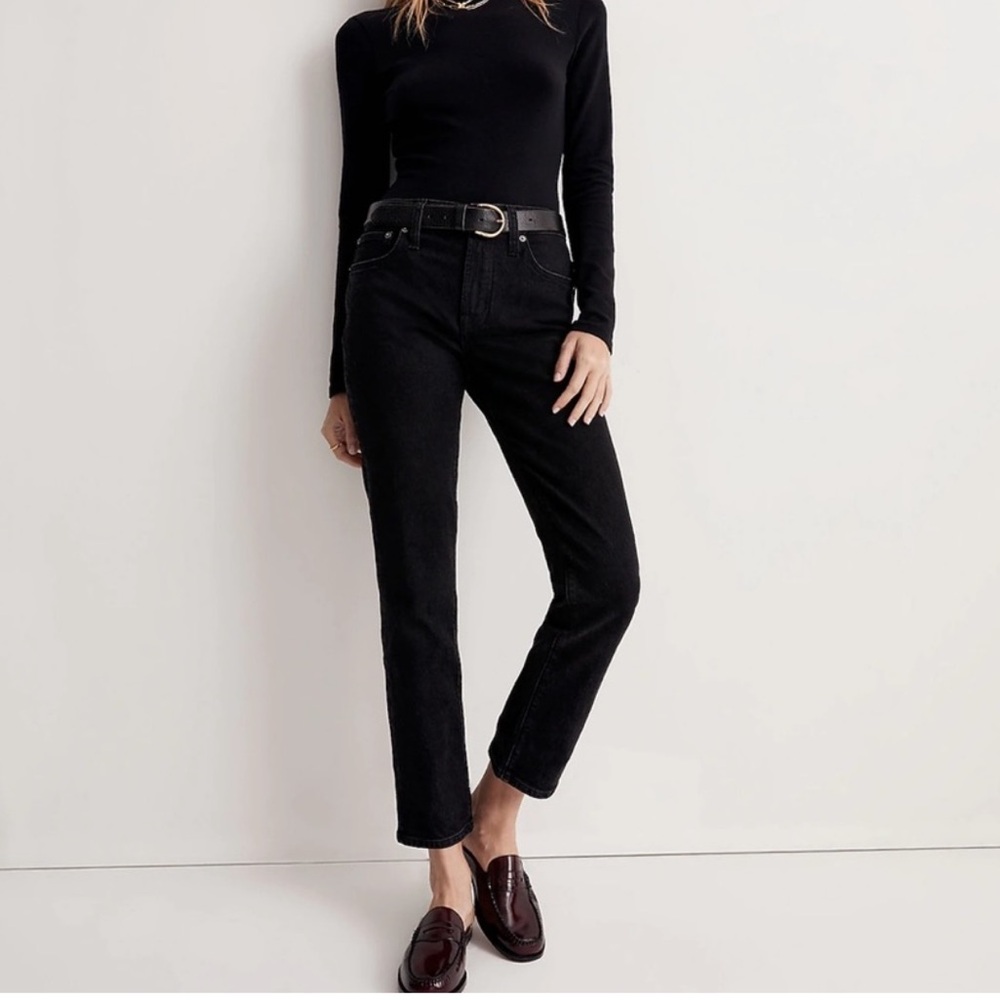 {Madewell} "The Mid Rise Perfect Vintage Jean Clean Black" Cigarette Denim